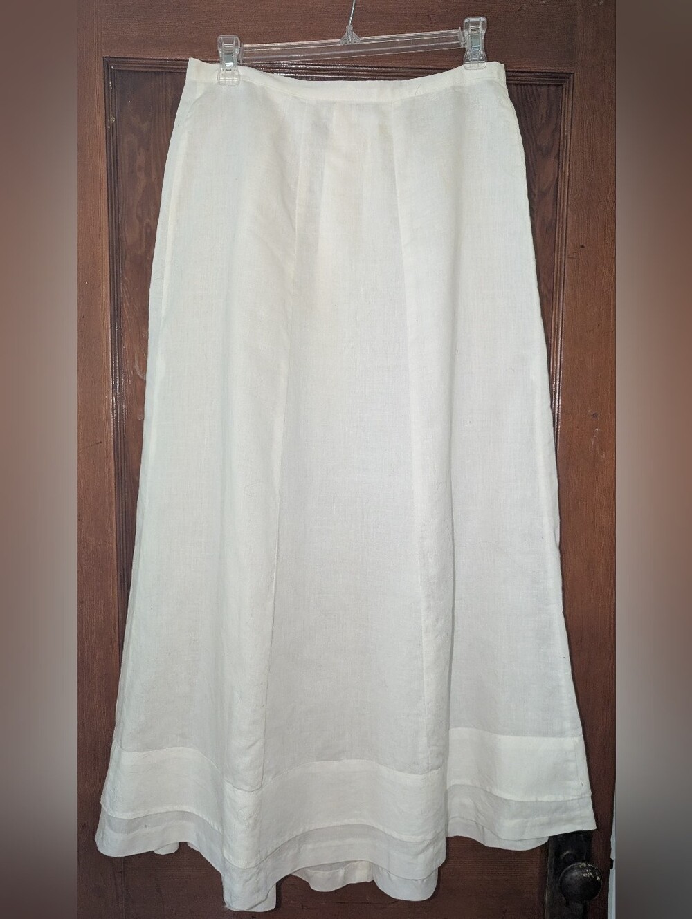 Custom Historical Style 1900's Walking Skirt in Crisp White Linen Blend,Cosplay